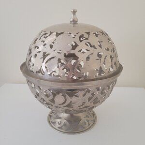 Stainless Metal Decorative  Serving Bowl.